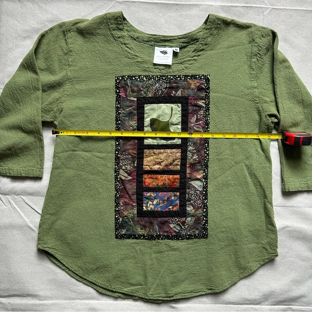 Brie Kriebel handmade boho cotton top with quilted design - Picture 4 of 5